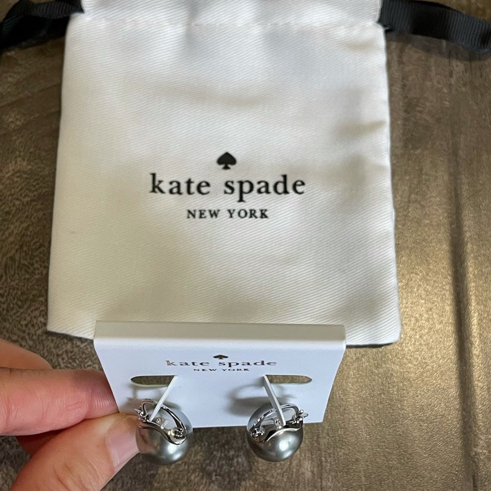 Kate Spade Silver Pearl Earrings - Picture 8 of 8